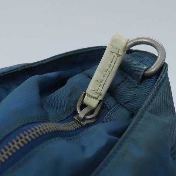 PRADA Hand Bag Nylon Leather 2way Blue White Silver Auth fm3972 - Picture 10 of 16